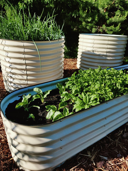 Round raised garden bed L white - GroVegz