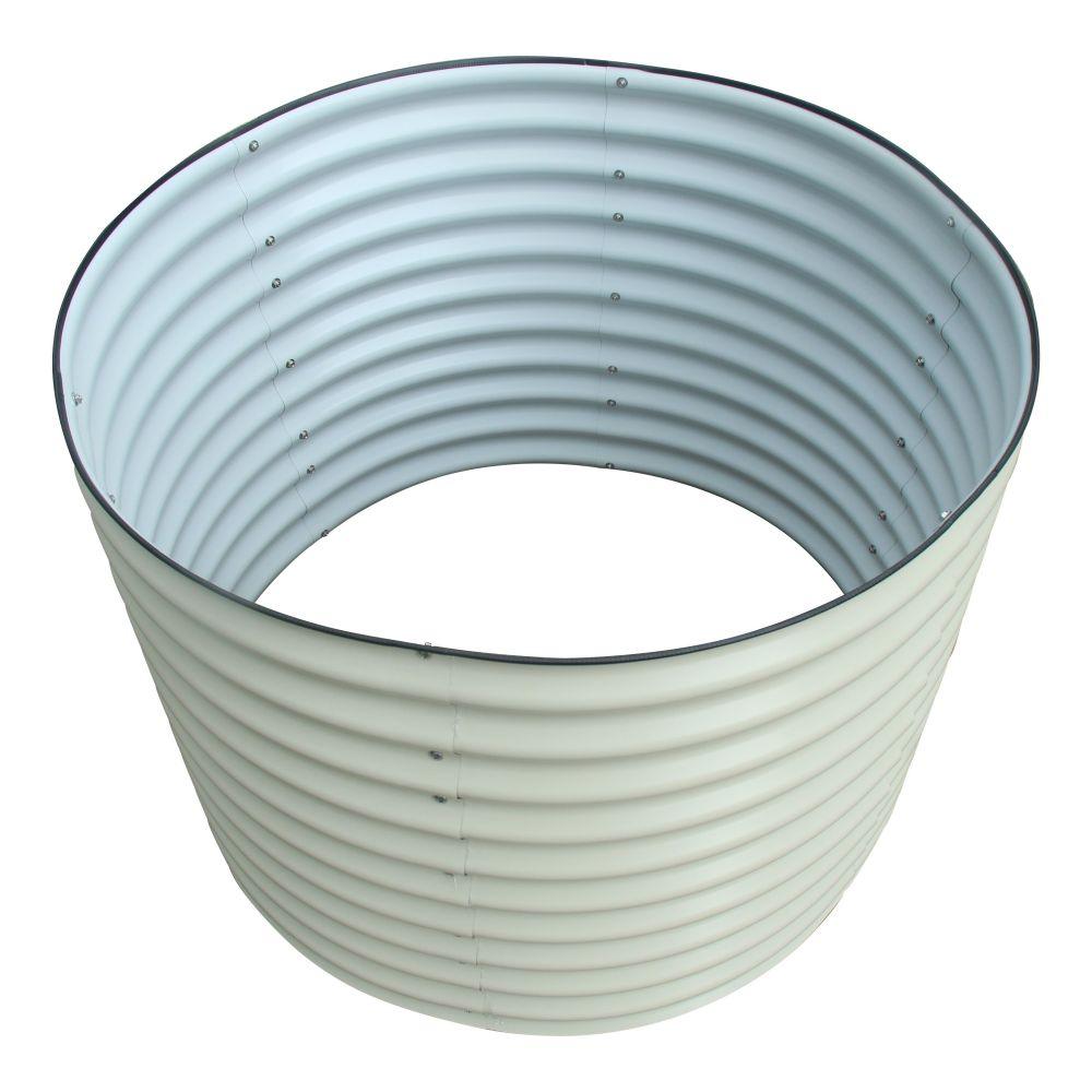 Round raised garden bed L white - GroVegz
