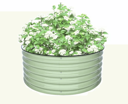 Round raised garden bed M olive green - GroVegz